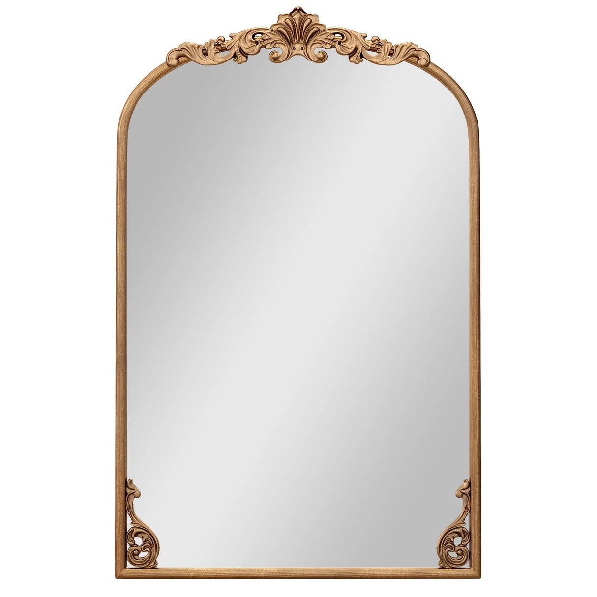 Arched Mirror for Wall Gold Traditional Vintage Ornate Baroque Mirror with Metal Frame-S