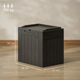 HOMCOM 107 L Plastic Storage Chest with Lid - Charcoal Grey