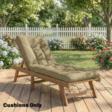 Outsunny Sun Lounger Cushion, Memory Foam Patio Chair Cushion with Ties, Outdoor Seat Pad Fits 190 x 60 cm Lounger, Sand
