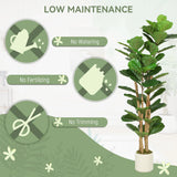 HOMCOM 150cm Artificial Fiddle Leaf Fig Tree - Green