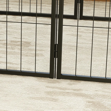 PawHut 6 Panels Dog Playpen, Portable Detachable Puppy Pen with Door, for Small Dogs, 60cm High, Grey