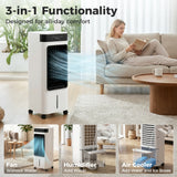 HOMCOM Portable Air Cooler, 3-In-1 Evaporative Air Cooler with 7 Litre Water Tank, 48 Oscillation, White