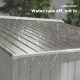 Outsunny Metal Bike Shed, Mobility Scooter Shed House with Foundation Kit, Ventilation, Doors, 9 x 6FT, Silver