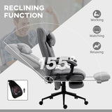 Vinsetto Office Chair with 6-point Vibration Massage and Heat, Computer Chair with Adjustable Height, Head Pillow, Footrest for Home, Grey