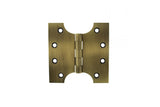 Atlantic (Solid Brass) Parliament Hinges 4" x 2" x 4mm - Antique Brass - Pair