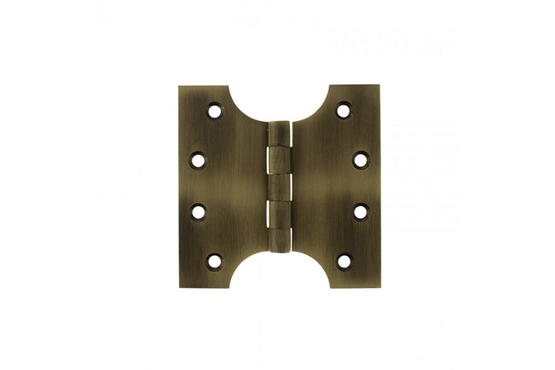 Atlantic (Solid Brass) Parliament Hinges 4" x 2" x 4mm - Matt Antique Brass - Pair