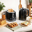 HOMCOM Polished Retro 40-100C Kettle and Toaster Set - Black