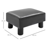 HOMCOM  Footstool Footrest Small Seat Foot Rest Chair Ottoman Home Office with Legs 40 x 30 x 24cm, Black