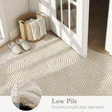 HOMCOM Modern Geometric Rug, Thick Plush, Non-Slip, 200 x 140 cm  Cream, Living Room/Bedroom/Office