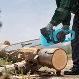 DURHAND 2000W Powerful Electric Chainsaw, 16" Aluminium Blade Portable Corded Chain Saw, 7250rpm Chain Saw for Garden Tree Pruning, 13m/s Chain Speed Auto Chain Lubrication to Cut Wood, Blue