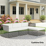 Outsunny 7-Piece Patio Furniture Cushions, Outdoor Loveseat Cushion with Removable Covers for Rattan Furniture, 60x60 cm, Cream
