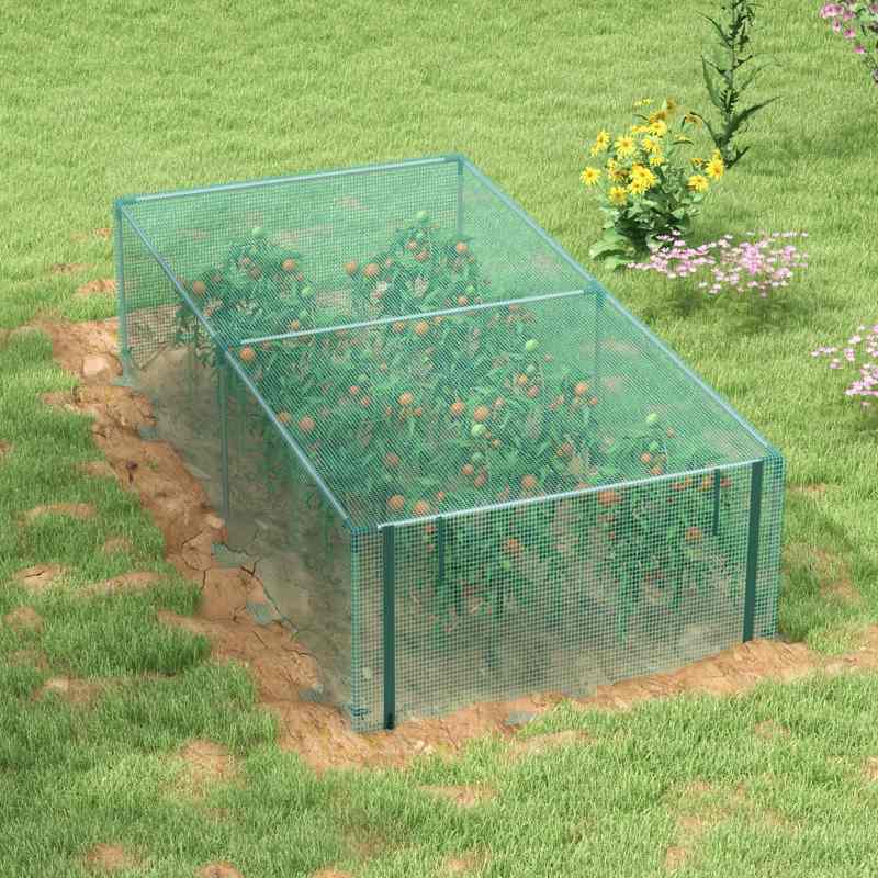 Outsunny 8' x 4' Plant Protection Cage, with Door, Green