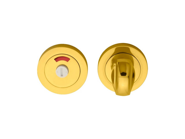 TURN & RELEASE WITH INDICATOR ON CONCEALED FIX ROUND ROSE (4.9 X 67MM SPINDLE) - POLISHED BRASS - 51MM - SET