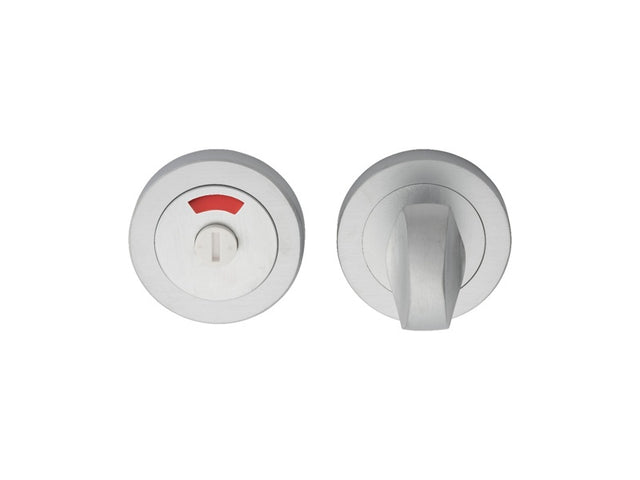 TURN & RELEASE WITH INDICATOR ON CONCEALED FIX ROUND ROSE (4.9 X 67MM SPINDLE) - SATIN CHROME - 51MM - SET