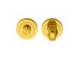 TURN & RELEASE ON CONCEALED FIX ROUND ROSE (4.9 X 67MM SPINDLE) - POLISHED BRASS - 51MM - SET