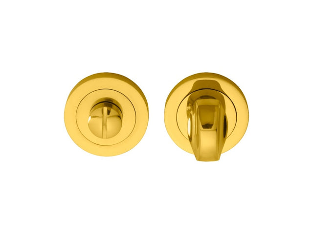 TURN & RELEASE ON CONCEALED FIX ROUND ROSE (4.9 X 67MM SPINDLE) - POLISHED BRASS - 51MM - SET