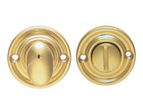 TURN & RELEASE TO SUIT BATHROOM LOCK / OVAL TURN - POLISHED BRASS - 45MM - SET