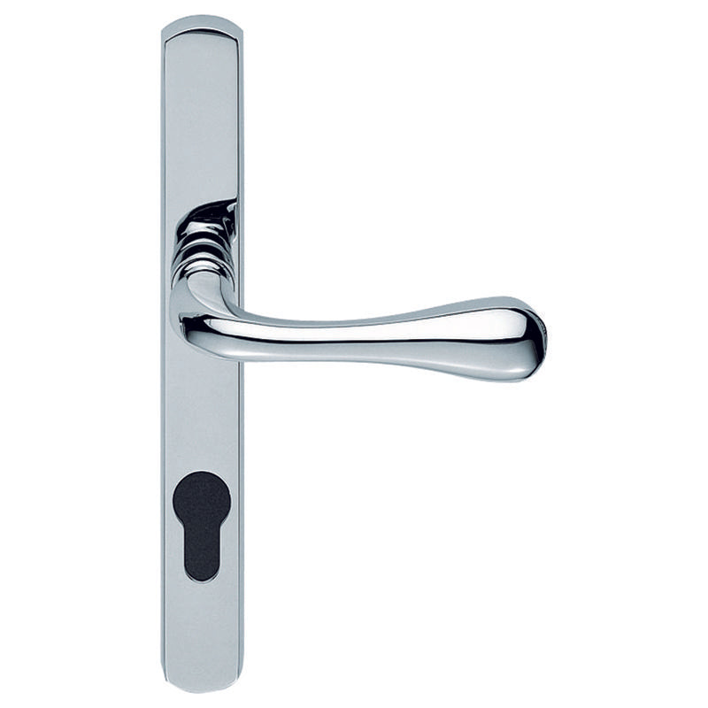 NARROW PLATE - (AS1NP) ASTRO LEVER LOCK EURO PROFILE FURNITURE (92MM C/C) CRO (POLISHED CHROME) - POLISHED CHROME - 208mm  x 26mm - PAIR