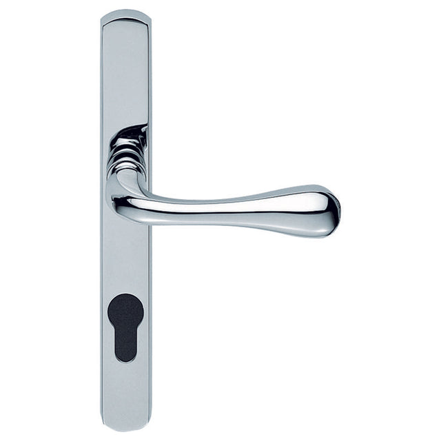 NARROW PLATE - (AS1NP) ASTRO LEVER LOCK EURO PROFILE FURNITURE (92MM C/C) CRO (POLISHED CHROME) - POLISHED CHROME - 208mm  x 26mm - PAIR