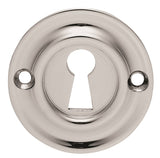 VICTORIAN  ESCUTCHEON LOCK PROFILE ROUND FACE FIX - POLISHED CHROME - 42MM - EACH