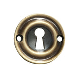 VICTORIAN  ESCUTCHEON LOCK PROFILE ROUND FACE FIX - FLORENTINE BRONZE - 42MM - EACH