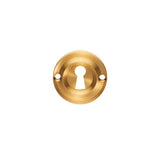 VICTORIAN ESCUTCHEON LOCK PROFILE ROUND FACE FIX - SATIN BRASS - EACH