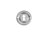 VICTORIAN  ESCUTCHEON LOCK PROFILE ROUND FACE FIX - SATIN CHROME - 42MM - EACH