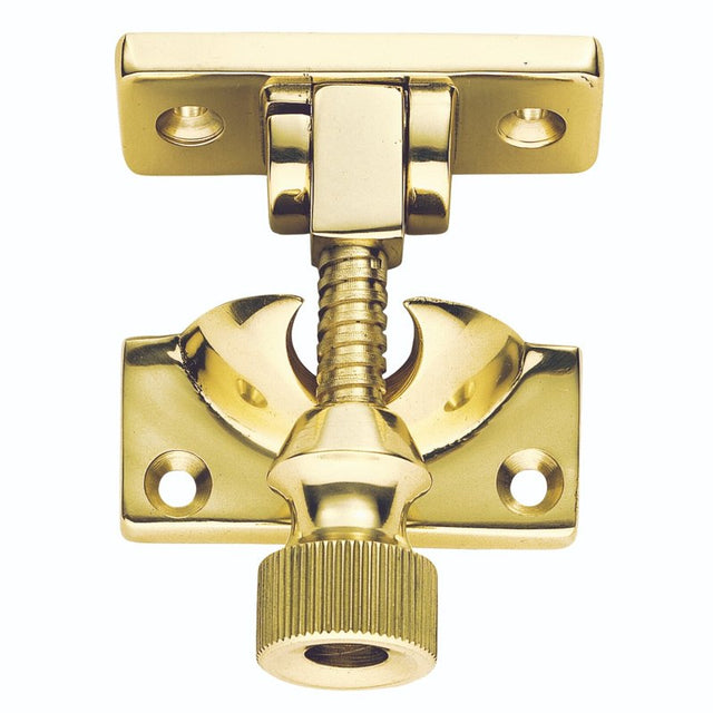 ARCHITECTURAL QUALITY SASH FASTENER (BRIGHTON PATTERN) - POLISHED BRASS - 60mm x 24.5mm - EACH