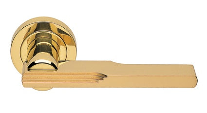 VERONICA LEVER ON CONCEALED FIX ROUND ROSE OTL (POLISHED BRASS) - POLISHED BRASS - 51MM - PAIR