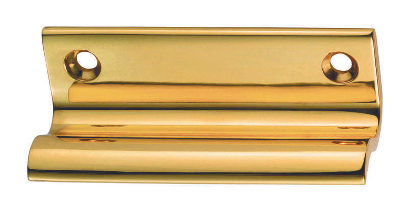 SASH WINDOW LIFT C/W SCREWS - POLISHED BRASS - 64mm - EACH