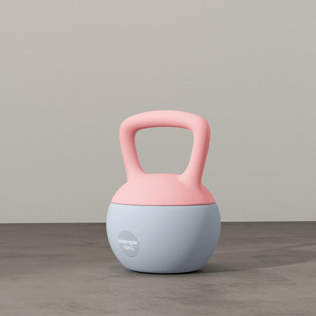 SPORTNOW 10KG Soft Kettlebell, Kettlebell with Non-Slip Handle for Home Gym, Weight Lifting, Strength Training, Pink/Grey