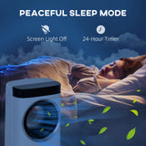 HOMCOM Evaporative Air Cooler, 6.5L 4-in-1 Bladeless Portable Cooler, Fan, Humidifier, Air Clean Anion with Oscillation, 6 Speeds, 24H Timer, Sleep Mode, 2 Ice Packs, Wheels, Remote, for Home Office