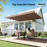 Outsunny Retractable Pergola Cover, 2.55 x 2.5 m Replacement Canopy Fabric for 3 x 3 m Frame, Roof Top Only, Brown