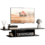 HOMCOM Floating TV Unit Stand for TVs up to 40", Wall Mounted Media Console with Storage Shelf, Entertainment Center, Black