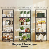 HOMCOM 5-Tier Bookshelf, Industrial Bookcase with Metal Frame - Dark Grey and Black