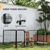 PawHut Steel Dog Whelping Box with Washable Whelping Pad, Wind-Resistant Cloth, for Small, Medium Dogs, 122 x 122 x 60cm