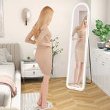Arch Full Length Mirror with LED Lights and 3 Color Lighting-White