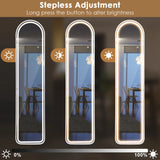 Arch Full Length Mirror with LED Lights and 3 Color Lighting-White
