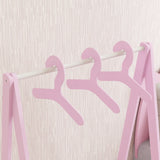 AIYAPLAY Baby Clothing Rack with Hangers, Storage Shelf for Bedroom, Star Theme, for Ages 3-6, Pink