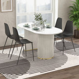 Armless Dining Chair Set of 4 Leisure Chair with Anti-slip Foot Pads-Black