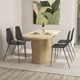 Armless Dining Chair Set of 4 Leisure Chair with Anti-slip Foot Pads-Black