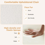 Armless Office Desk Cross Legged Office Chair with Adjustable Height-White