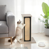 PawHut 63cm Cat Scratching Post, Cat Scratcher with Replaceable Scratching Board, Top Perch, Sisal Scratch Mat, Oak