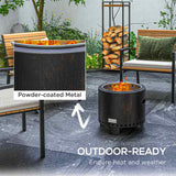 Outsunny Metal Wood-burning Smokeless Fire Pit, Black