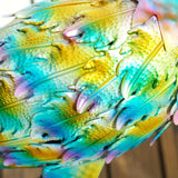 Outsunny Peacock Garden Statue, Standing Garden Ornament, Metal Garden Gift with Stakes for Patio Pond Landscape Decoration, Multi-Colour