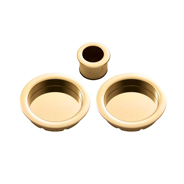 SLIDING DOOR ROSE WITH FLUSH PULL OTL (POLISHED BRASS) - POLISHED BRASS - 57 MM - SET