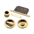 SLIDING DOOR ROSES WITH WC TURN C/W FLUSH PULL & LOCK OTL (POLISHED BRASS) - POLISHED BRASS - SET