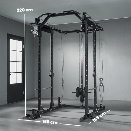 SPORTNOW Cable Crossover Machine, with Lat-Pull Down System