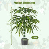 100 CM Artificial Bamboo Tree Set of 2 with Plastic Nursery Pot and Adjustable Branches