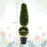 120 CM Artificial Boxwood Topiary Tree with Cement-Filled Flowerpot
